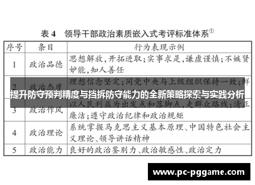 提升防守预判精度与挡拆防守能力的全新策略探索与实践分析